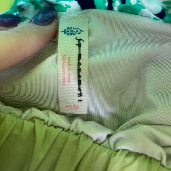 Free People size xs green blue yellow way home shorts atheltic - Picture 4 of 7